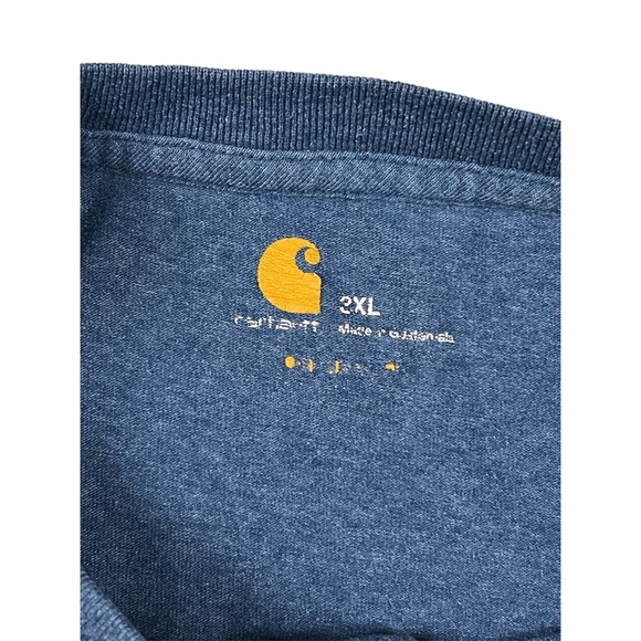 Carhartt Relaxed Fit Men Blue 1/4 Button‎ Pullover Shirt Size 3XL - Picture 6 of 7